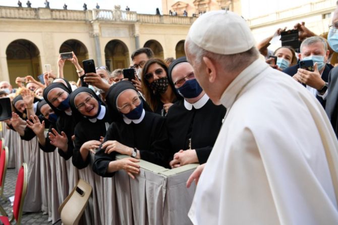Pope Francis’ general audience in the San Damaso Courtyard of the Apostolic Palace, June 9, 2021